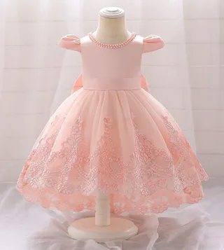 Embroidered Puff Sleeves Princess Dress