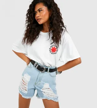 Shreaded Denim Shorts