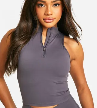 Sculpt Padded Zip Racer Sports Top