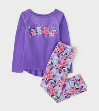 Reading Animals Print Snug Fit Pyjama Set