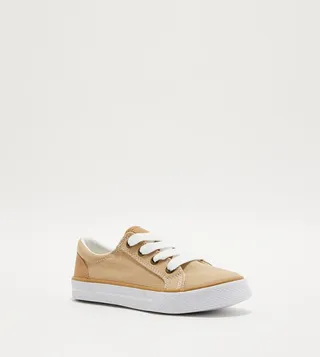 Textured Low-Top Lace-Up Sneakers