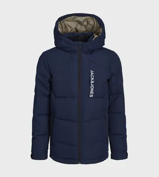 Logo Printed Hooded Puffer Jacket