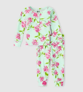 Baby and Toddler Girls Mommy and Me Floral Printed Snug Fit Cotton Pyjama Set