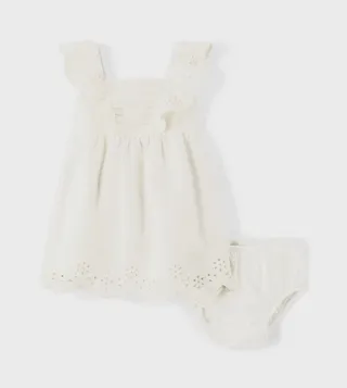 Baby Girls Mommy And Me Eyelet Dress - Linen