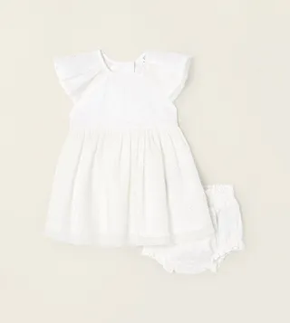 Solid Tulle Dress and Bloomers Set