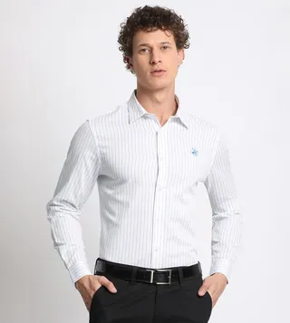 Logo Embroidered Long Sleeves Formal Shirt