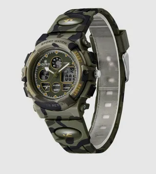 Green Dial Digital-Analog Watch