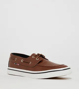 Logo Detail Slip-On Boat Shoes
