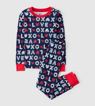 Unisex Kids Matching Family Love Snug Fit Cotton Pyjama Set