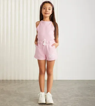 Printed Sleeveless Top and Shorts Set