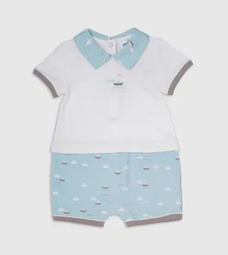  Babygrow Little Boat Polo Neck Rompers