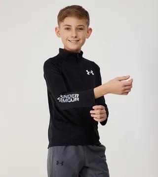 Logo Detail Half Zippered Active Top