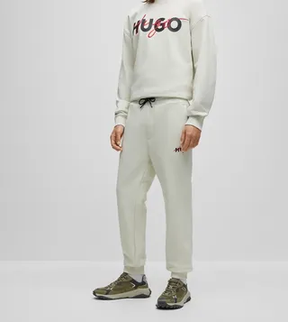 Logo Printed Drawstring Waist Joggers