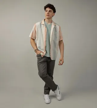 Striped Button-Up Casual Shirt