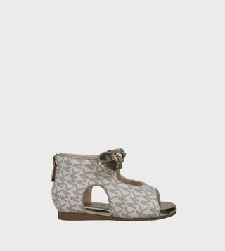TILLY MYLAH Monogram Zipper Flat Sandals