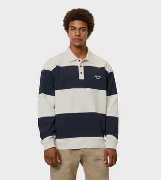 Color Block Organic Cotton Rugby Sweatshirt
