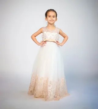Lace Applique Ball Gown