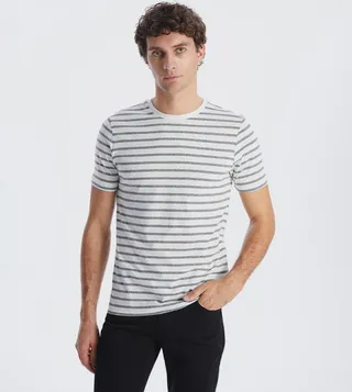 Striped Crew Neck Short Sleeves T-Shirt