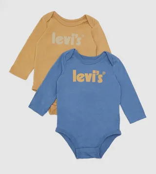Pack of 2 Long Sleeves Logo Printed Bodysuits