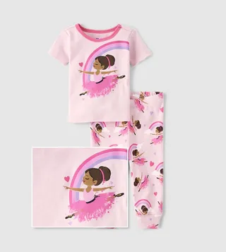 Baby And Toddler Girls Ballerina Snug Fit Cotton Pajama Set
