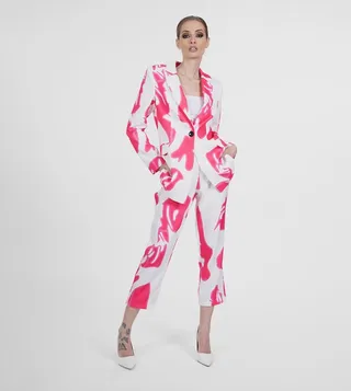 Printed Single Breasted Blazer