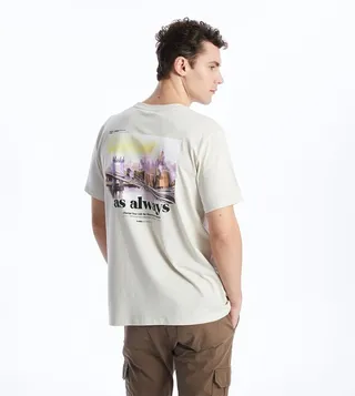 Printed Short Sleeves Combed Cotton T-Shirt