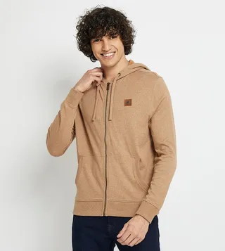Logo Detail Hooded Zipper Jacket