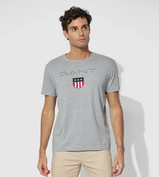 Shield Printed Crew Neck T-Shirt