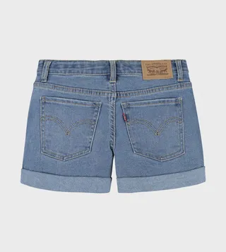 Button Closure Mid Rise Denim Shorts