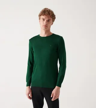 Solid Crew Neck Sweater