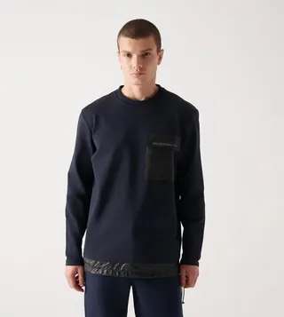 Pocket Detail Crew Neck Sweatshirt