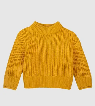 8GKnit 14-Girls Mustard Knitted Jumper