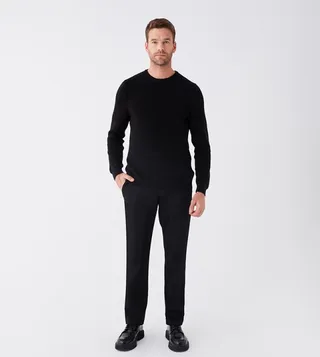 Solid Button Closure Chino Trousers