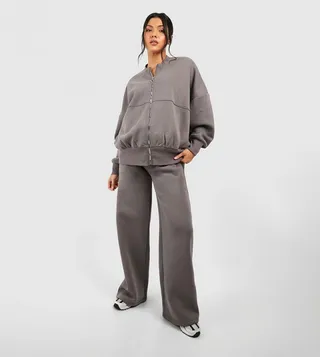 Zip Through Bomber Straight Fit Maternity Tracksuit