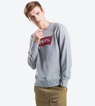 Printed Long Sleeve Sweatshirt - Grey 19492-0026