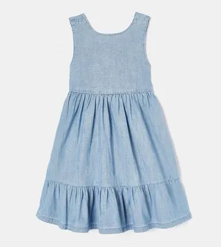 Crew Neck Denim Midi Dress