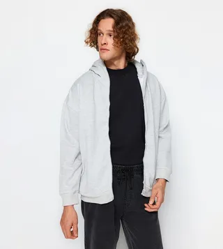 Solid Long Sleeves Hooded Sweatshirt