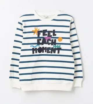 Striped Crew Neck Sweatshirt