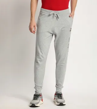 Logo Embroidered Drawstring Waist Joggers