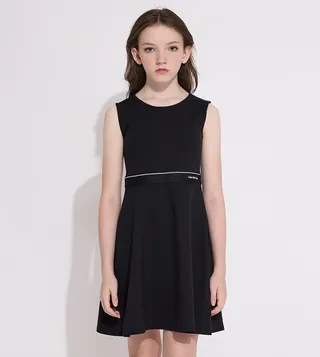 Logo Tape Sleeveless Mini Dress