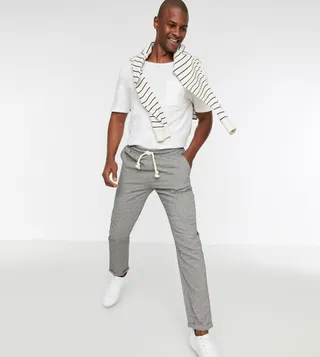 Regular Fit Elastic Waist Trousers