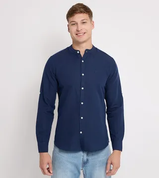 Aero Guys Mandarin Collar Slim Fit Shirt