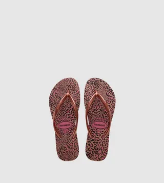 Slim Animal Print Flip-Flops