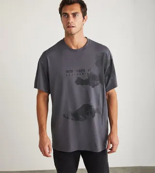 Printed Short Sleeves Oversized T-Shirt