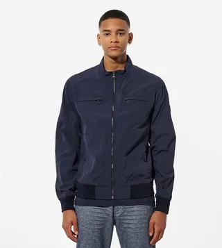 Mock-Neck Lightweight Windbreaker Jacket