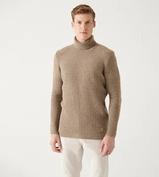 Ribbed Turtleneck Sweater
