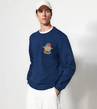 Embroidered Oversized Long Sleeves Sweatshirt