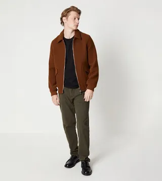 Solid Button Closure Chino Trousers