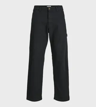 Solid Button Closure Cargo Pants