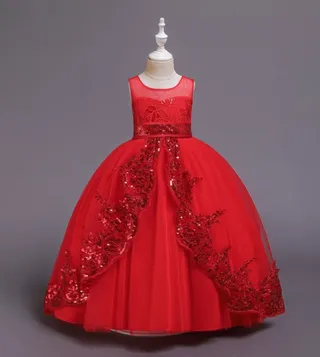 Sequins Embroidered Tulle Gown
